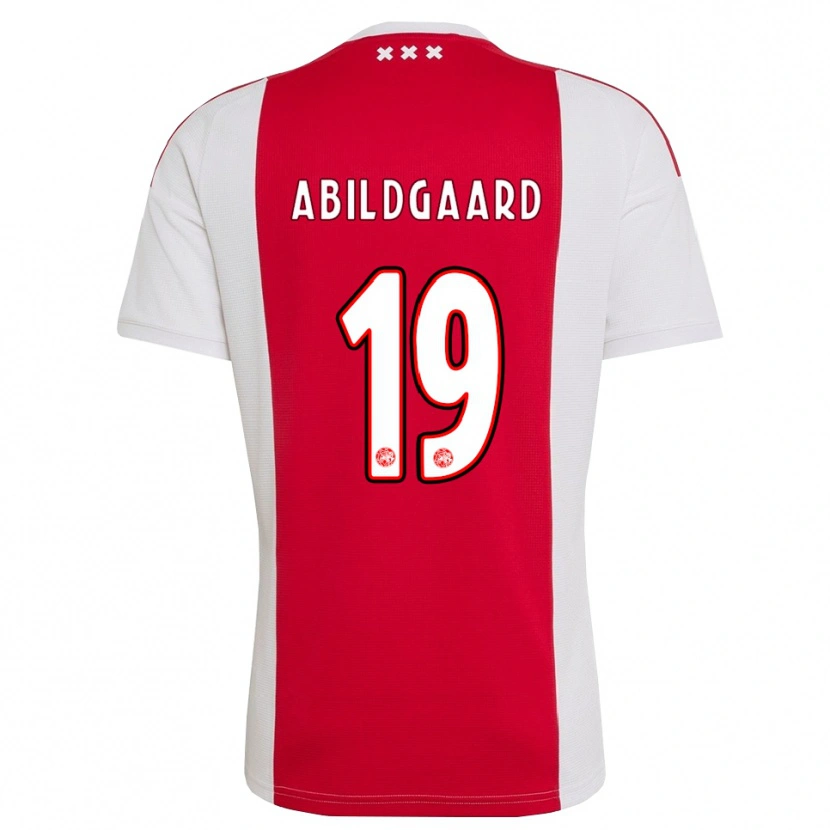 Danxen Kinder Lasse Abildgaard #19 Rot Weiß Gelb Heimtrikot Trikot 2026/27 T-Shirt Österreich