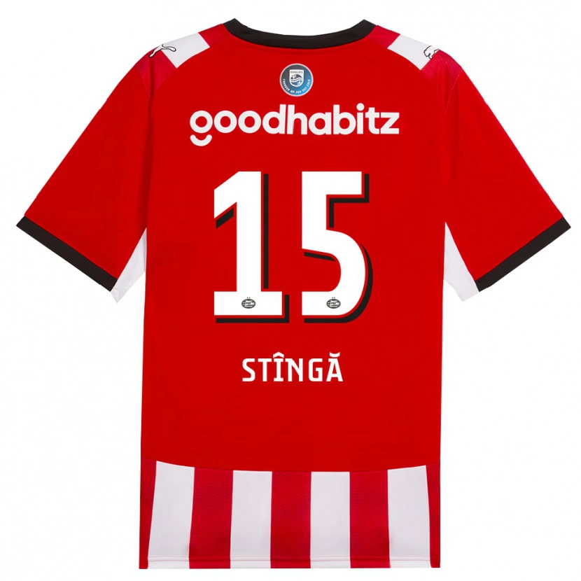 Danxen Kinder Lucas Stîngă #15 Rot Weiß Schwarz Heimtrikot Trikot 2026/27 T-Shirt Österreich