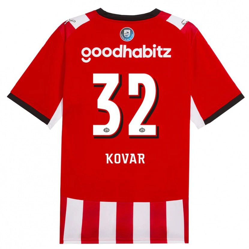 Danxen Kinder Matej Kovar #32 Rot Weiß Schwarz Heimtrikot Trikot 2026/27 T-Shirt Österreich