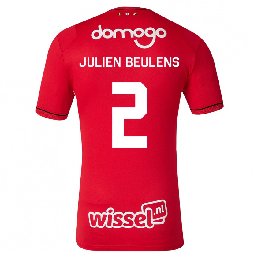 Danxen Kinder Julien Beulens #2 Rot Weiß Schwarz Heimtrikot Trikot 2026/27 T-Shirt Österreich