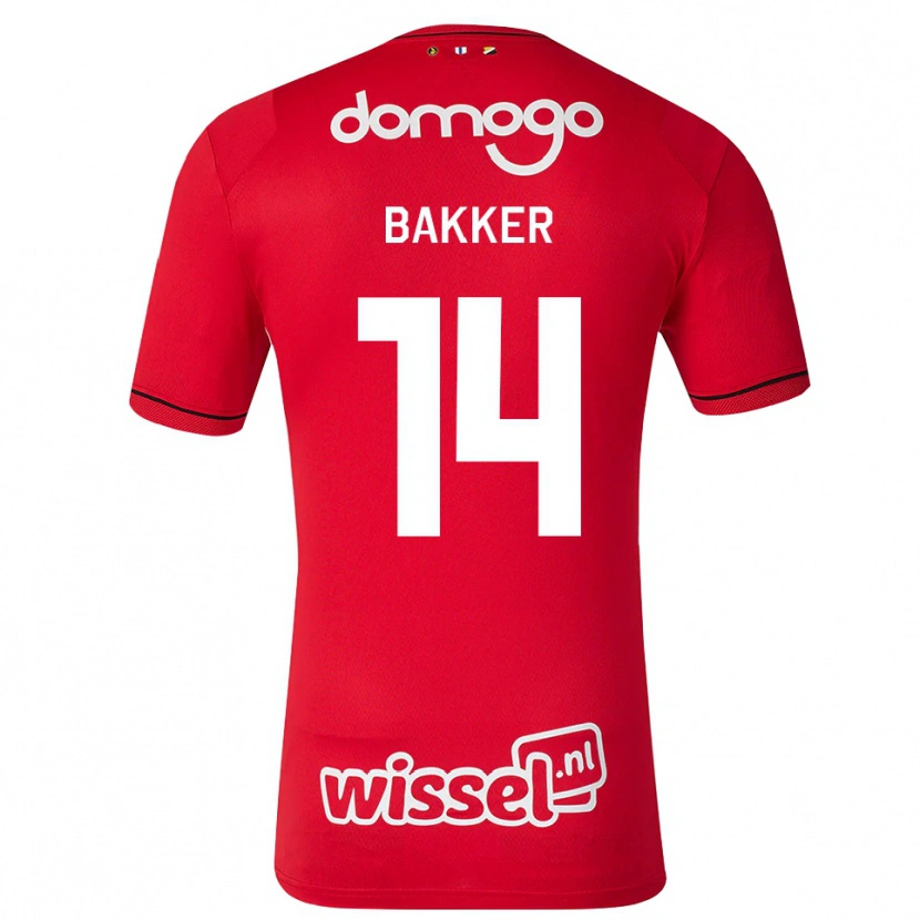 Danxen Kinder Eshly Bakker #14 Rot Weiß Schwarz Heimtrikot Trikot 2026/27 T-Shirt Österreich