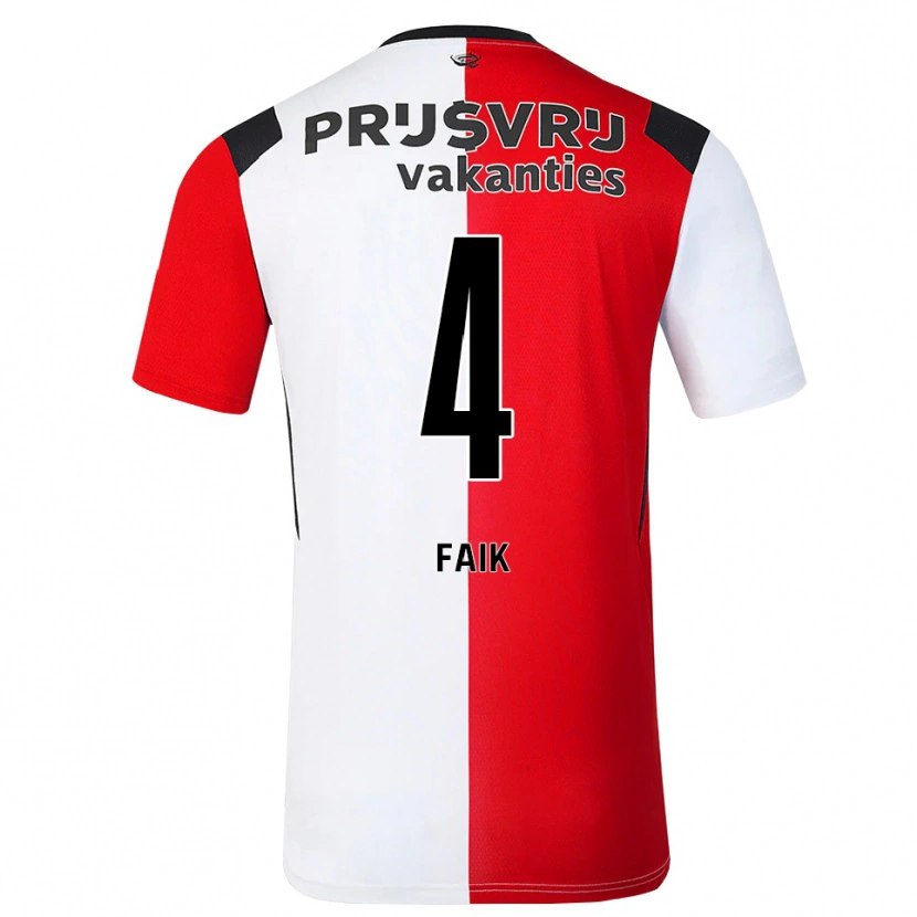 Danxen Kinder Ibrahim Faik #4 Rot Weiß Schwarz Heimtrikot Trikot 2026/27 T-Shirt Österreich