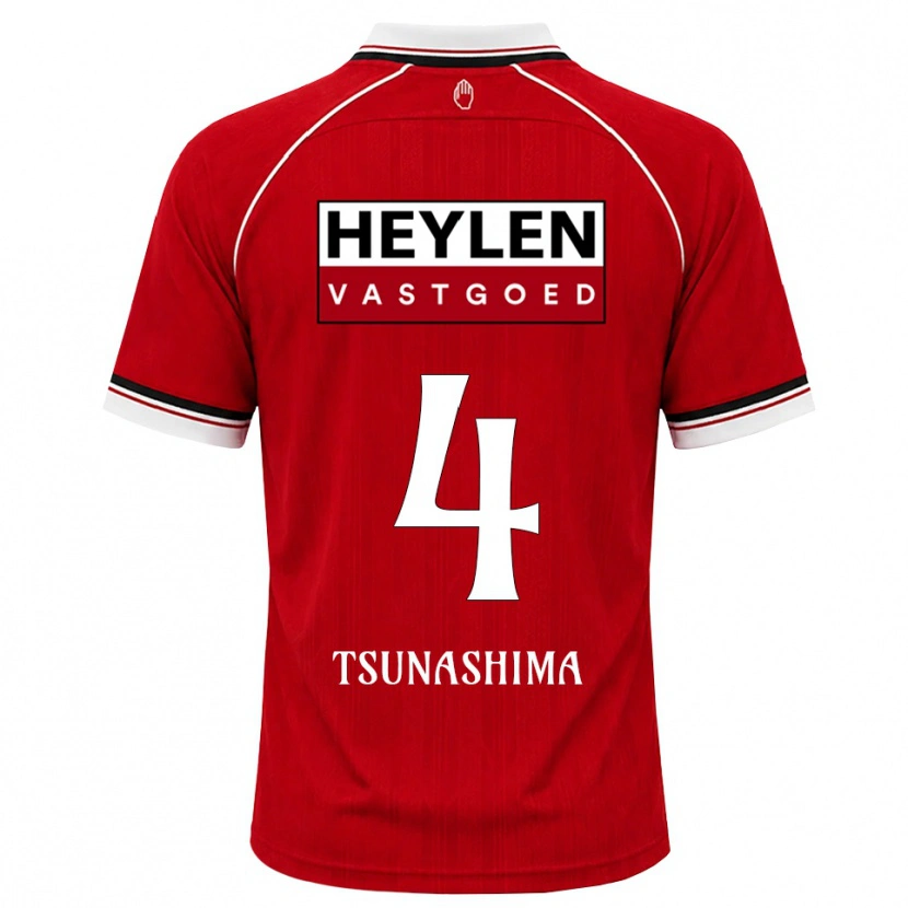 Danxen Kinder Yuto Tsunashima #4 Rot Weiß Schwarz Heimtrikot Trikot 2026/27 T-Shirt Österreich