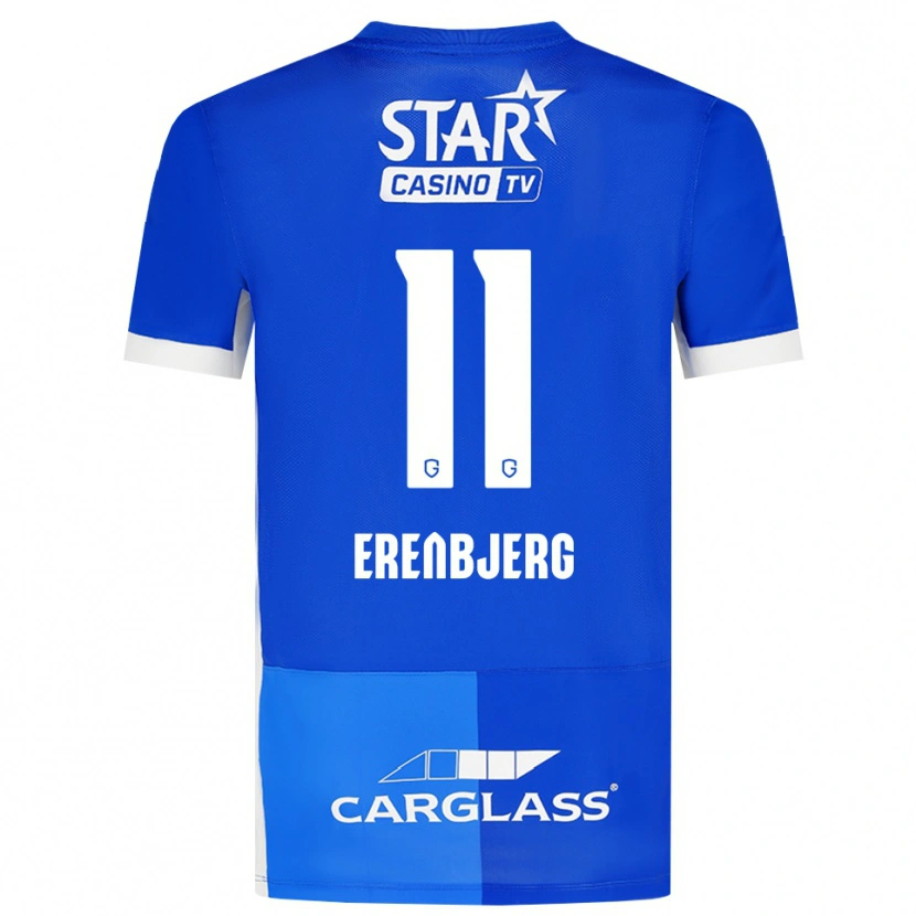 Danxen Kinder Jeppe Erenbjerg #11 Mittelblau Königlichblau Weiß Heimtrikot Trikot 2026/27 T-Shirt Österreich