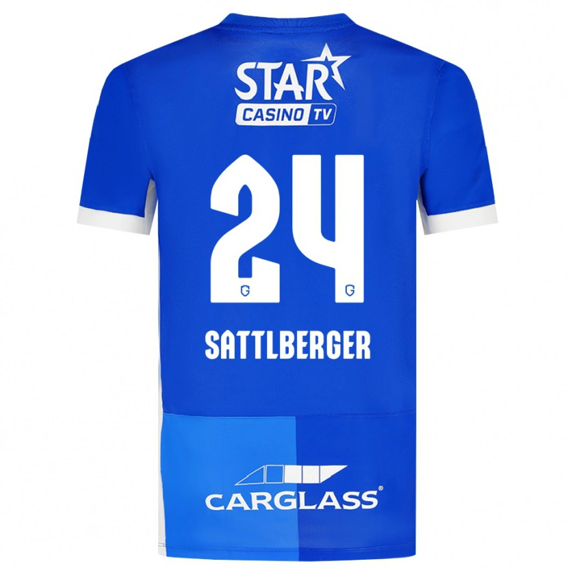 Danxen Kinder Nikolas Sattlberger #24 Mittelblau Königlichblau Weiß Heimtrikot Trikot 2026/27 T-Shirt Österreich