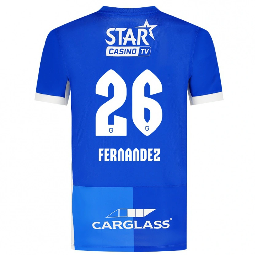 Danxen Kinder Elias Gonzalez Fernandez #26 Mittelblau Königlichblau Weiß Heimtrikot Trikot 2026/27 T-Shirt Österreich