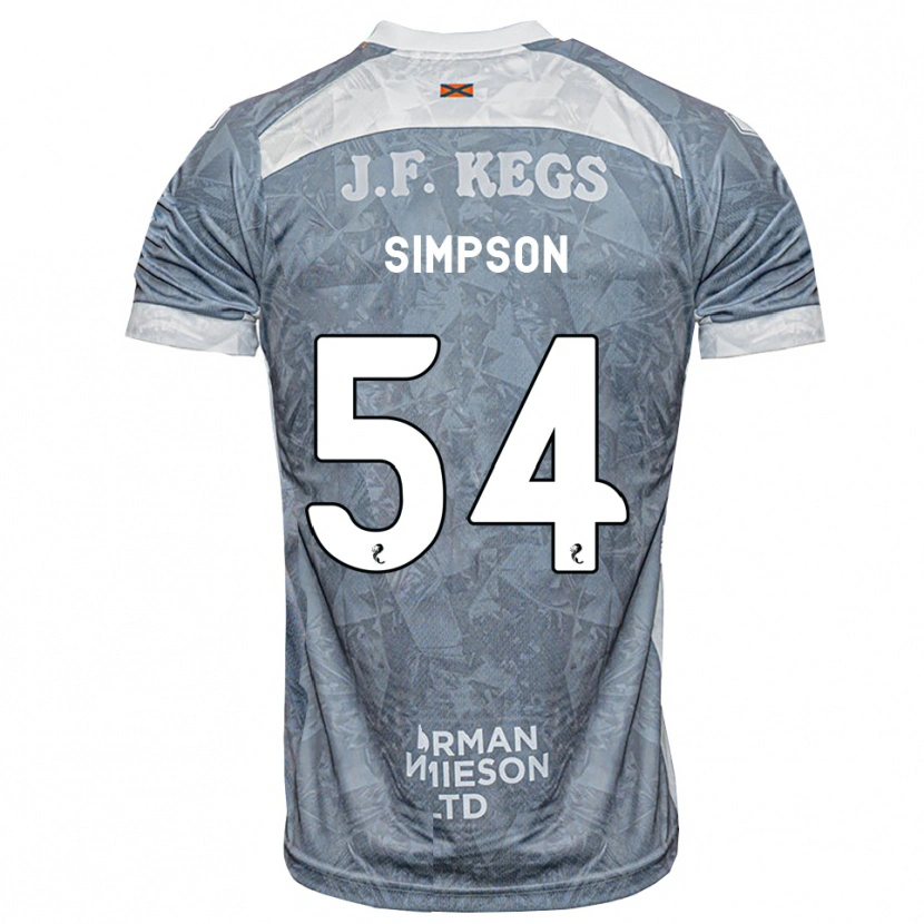 Danxen Kinder Finlay Simpson #54 Hellgrau Auswärtstrikot Trikot 2026/27 T-Shirt Österreich