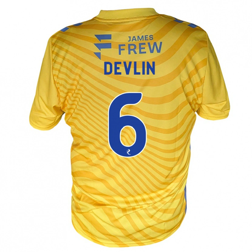 Danxen Kinder Daniel Devlin #6 Königsblau Gelb Auswärtstrikot Trikot 2026/27 T-Shirt Österreich