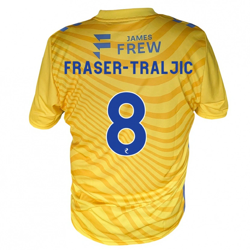 Danxen Kinder Kali Fraser-Traljic #8 Königsblau Gelb Auswärtstrikot Trikot 2026/27 T-Shirt Österreich
