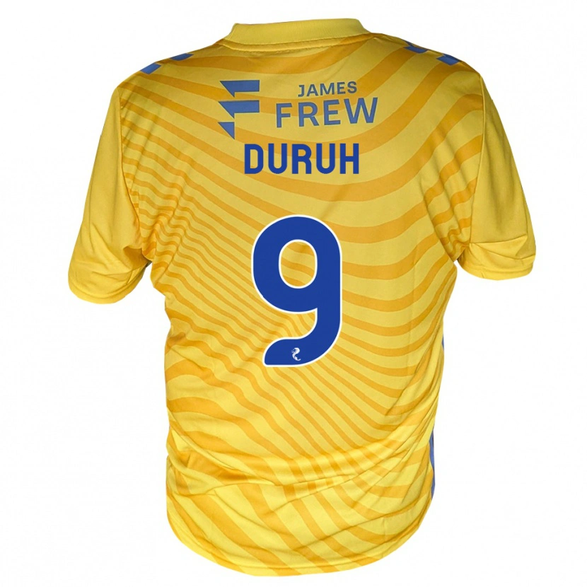 Danxen Kinder Samuel Duruh #9 Königsblau Gelb Auswärtstrikot Trikot 2026/27 T-Shirt Österreich