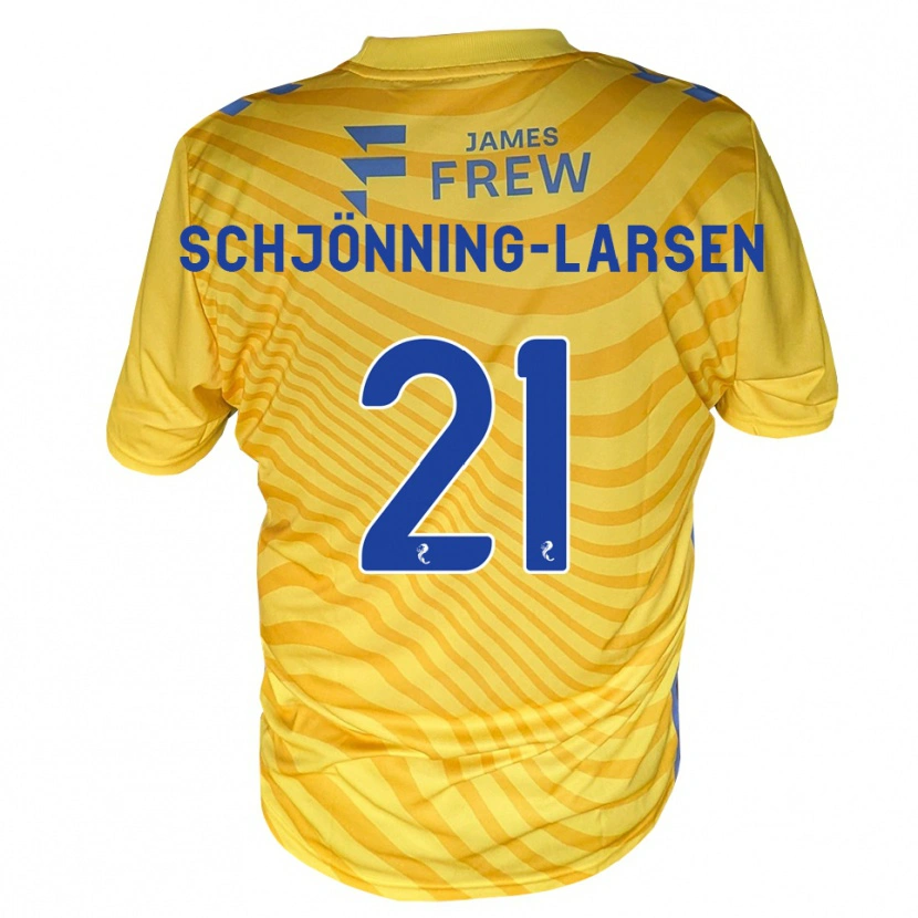 Danxen Kinder Michael Schjönning-Larsen #21 Königsblau Gelb Auswärtstrikot Trikot 2026/27 T-Shirt Österreich