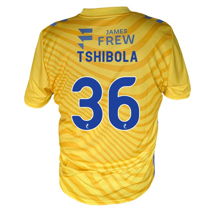 Danxen Kinder Aaron Tshibola #36 Königsblau Gelb Auswärtstrikot Trikot 2026/27 T-Shirt Österreich