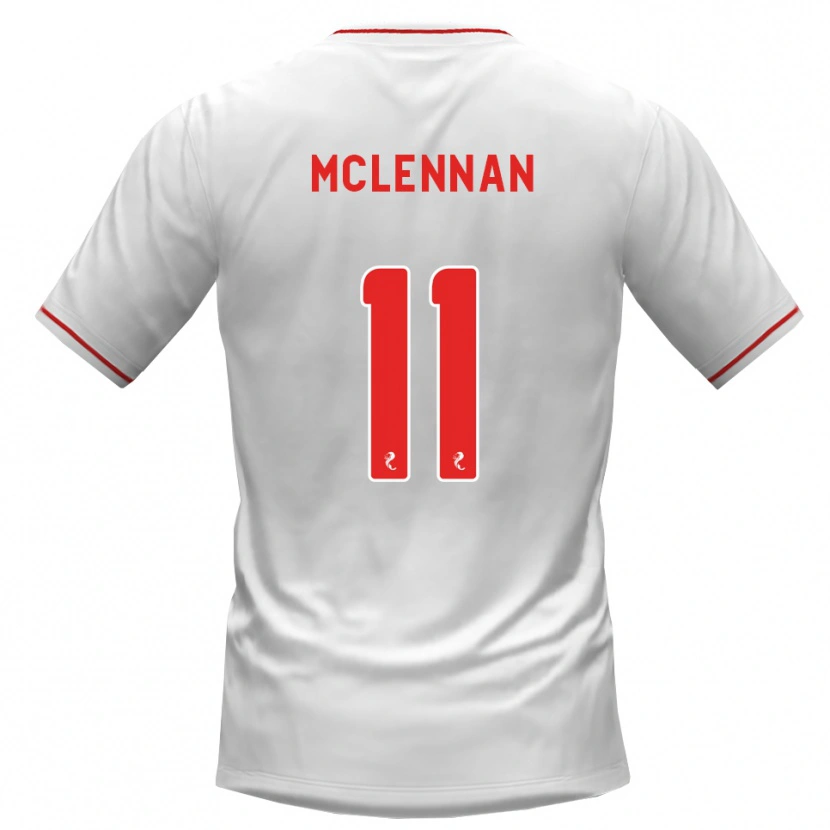 Danxen Kinder Connor Mclennan #11 Weiß Rot Auswärtstrikot Trikot 2026/27 T-Shirt Österreich