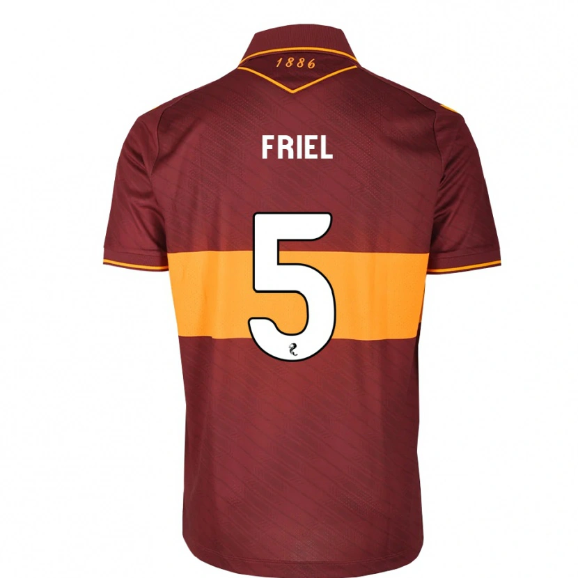 Danxen Kinder Jon-Joe Friel #5 Orange Maroon Auswärtstrikot Trikot 2026/27 T-Shirt Österreich