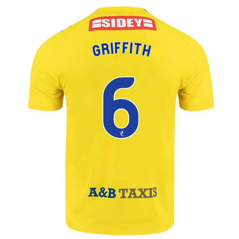 Danxen Kinder Víctor Griffith #6 Gelb Blau Schwarz Auswärtstrikot Trikot 2026/27 T-Shirt Österreich