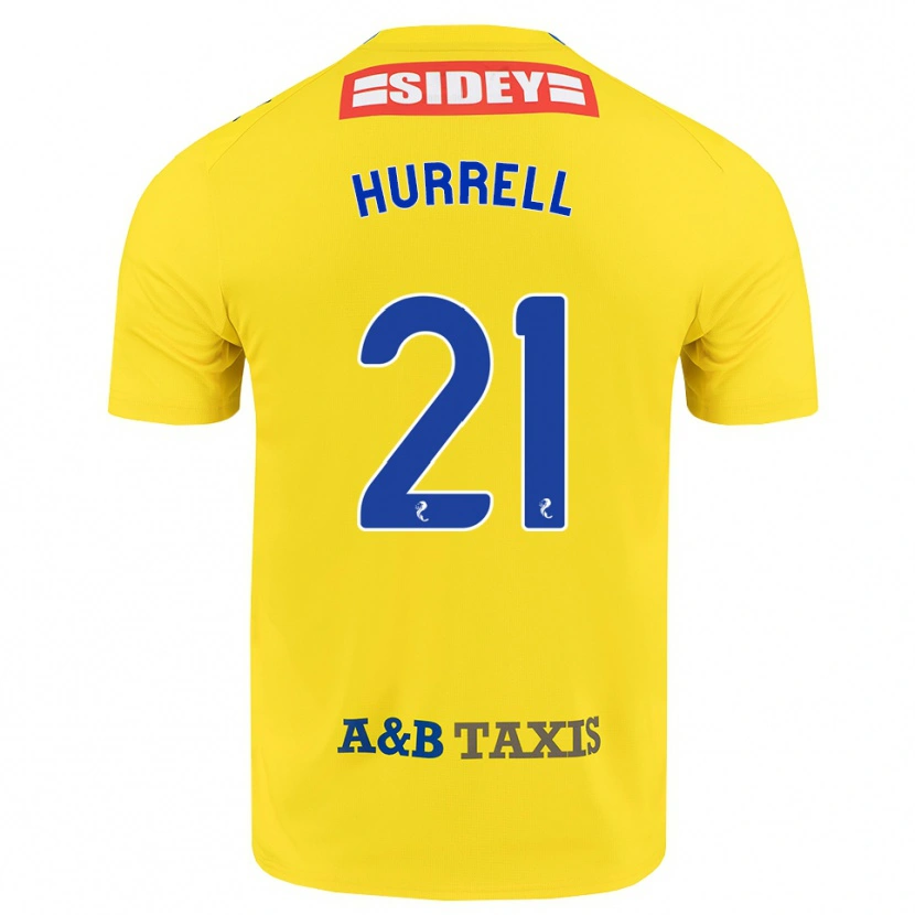 Danxen Kinder Olivia Hurrell #21 Gelb Blau Schwarz Auswärtstrikot Trikot 2026/27 T-Shirt Österreich