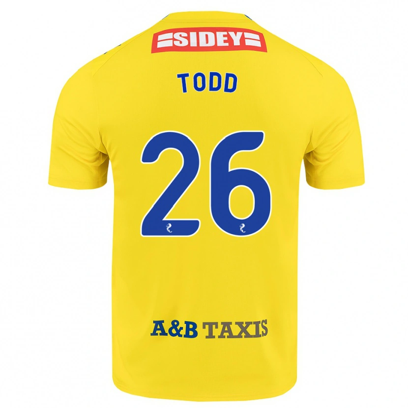 Danxen Kinder Matty Todd #26 Gelb Blau Schwarz Auswärtstrikot Trikot 2026/27 T-Shirt Österreich