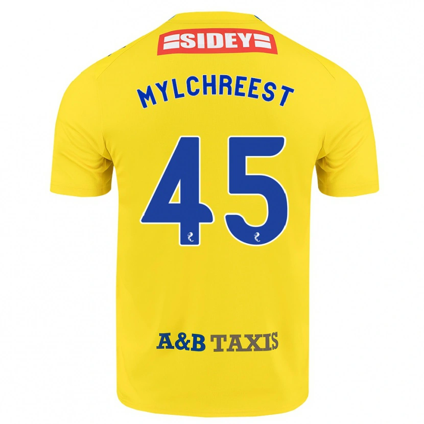 Danxen Kinder Jackson Mylchreest #45 Gelb Blau Schwarz Auswärtstrikot Trikot 2026/27 T-Shirt Österreich
