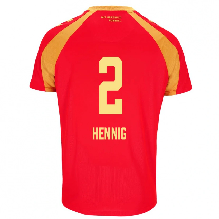 Danxen Kinder Lenny Hennig #2 Rot Orange Schwarz Auswärtstrikot Trikot 2026/27 T-Shirt Österreich