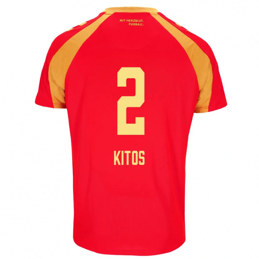 Danxen Kinder Anastasios Kitos #2 Rot Orange Schwarz Auswärtstrikot Trikot 2026/27 T-Shirt Österreich