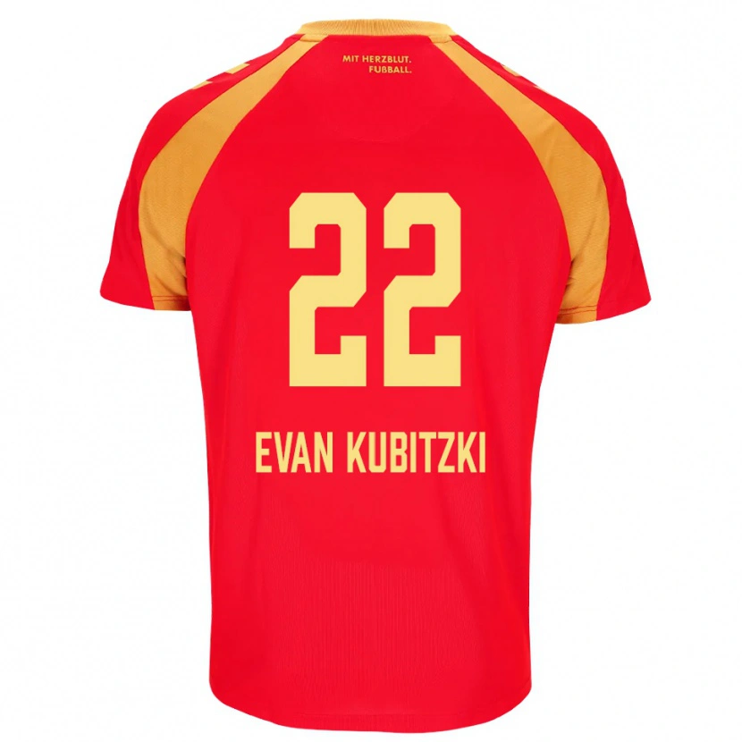 Danxen Kinder Jaden Evan Kubitzki #22 Rot Orange Schwarz Auswärtstrikot Trikot 2026/27 T-Shirt Österreich