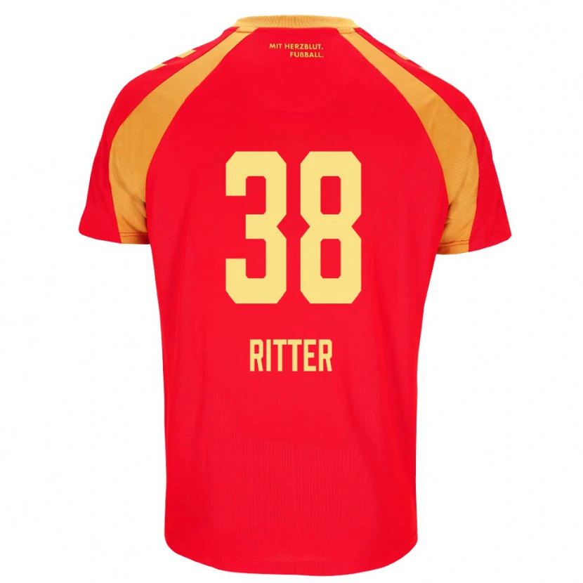 Danxen Kinder Max Ritter #38 Rot Orange Schwarz Auswärtstrikot Trikot 2026/27 T-Shirt Österreich