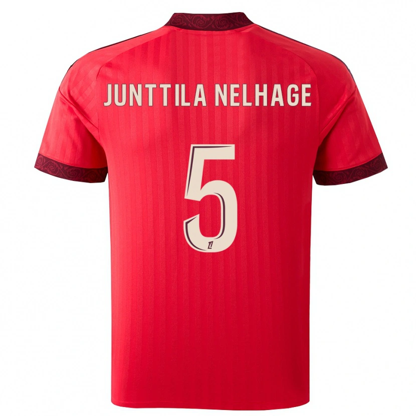 Danxen Kinder Elma Junttila Nelhage #5 Burgund Rot Weiß Auswärtstrikot Trikot 2026/27 T-Shirt Österreich