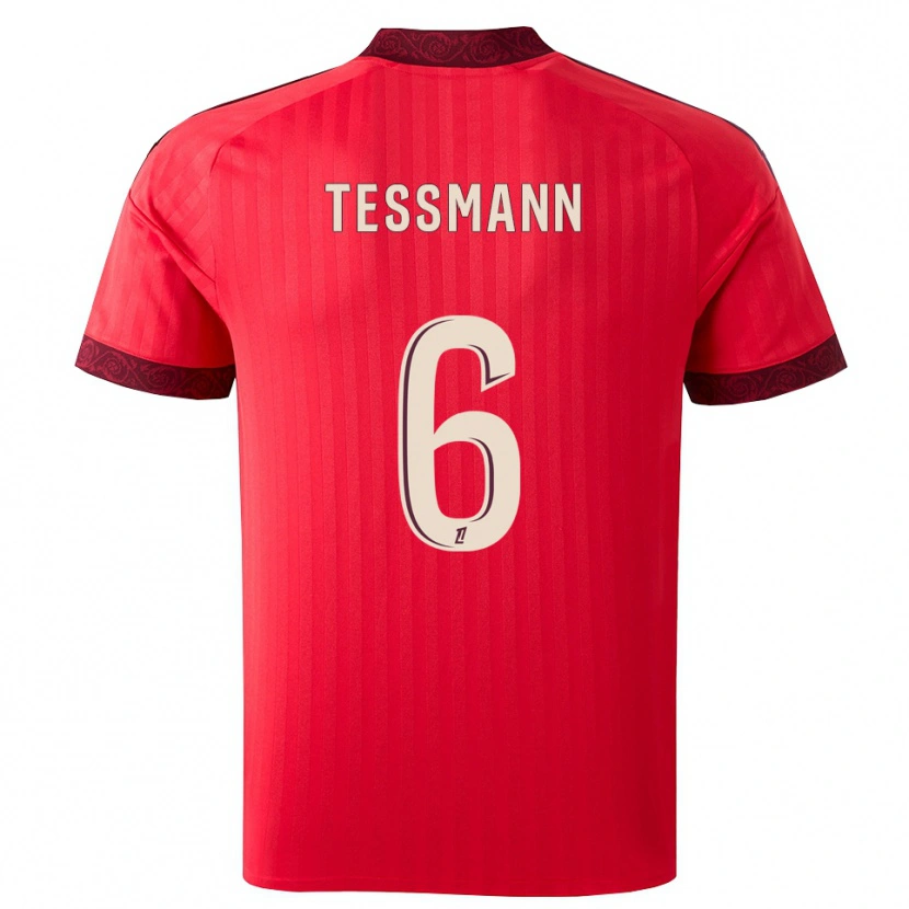 Danxen Kinder Tanner Tessmann #6 Burgund Rot Weiß Auswärtstrikot Trikot 2026/27 T-Shirt Österreich