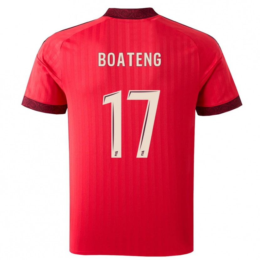 Danxen Kinder Jerome Boateng #17 Burgund Rot Weiß Auswärtstrikot Trikot 2026/27 T-Shirt Österreich