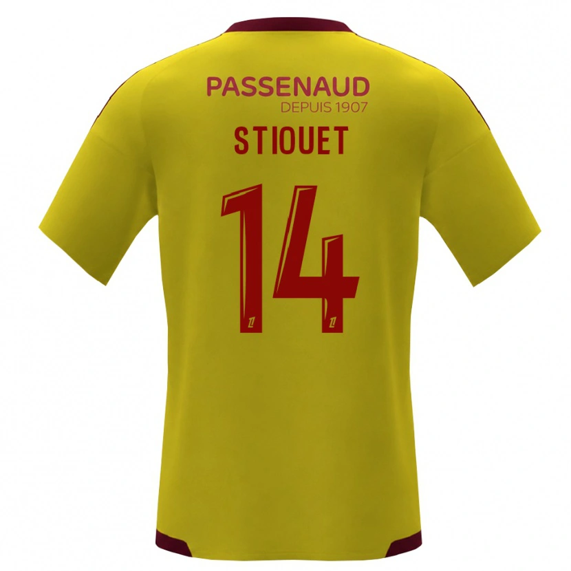 Danxen Kinder Ayoub Stiouet #14 Gelb Rot Grün Auswärtstrikot Trikot 2026/27 T-Shirt Österreich