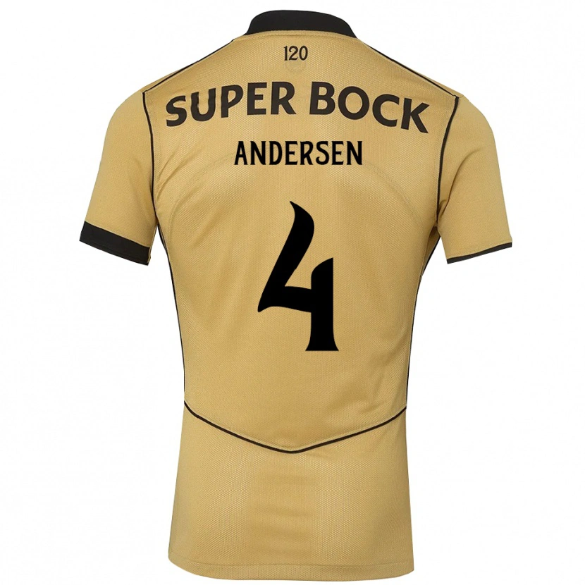 Danxen Kinder Silas Andersen #4 Goldgelb Schwarz Auswärtstrikot Trikot 2026/27 T-Shirt Österreich