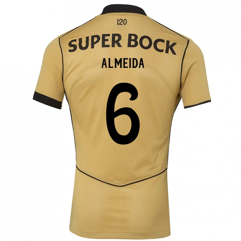 Danxen Kinder Martim Almeida #6 Goldgelb Schwarz Auswärtstrikot Trikot 2026/27 T-Shirt Österreich