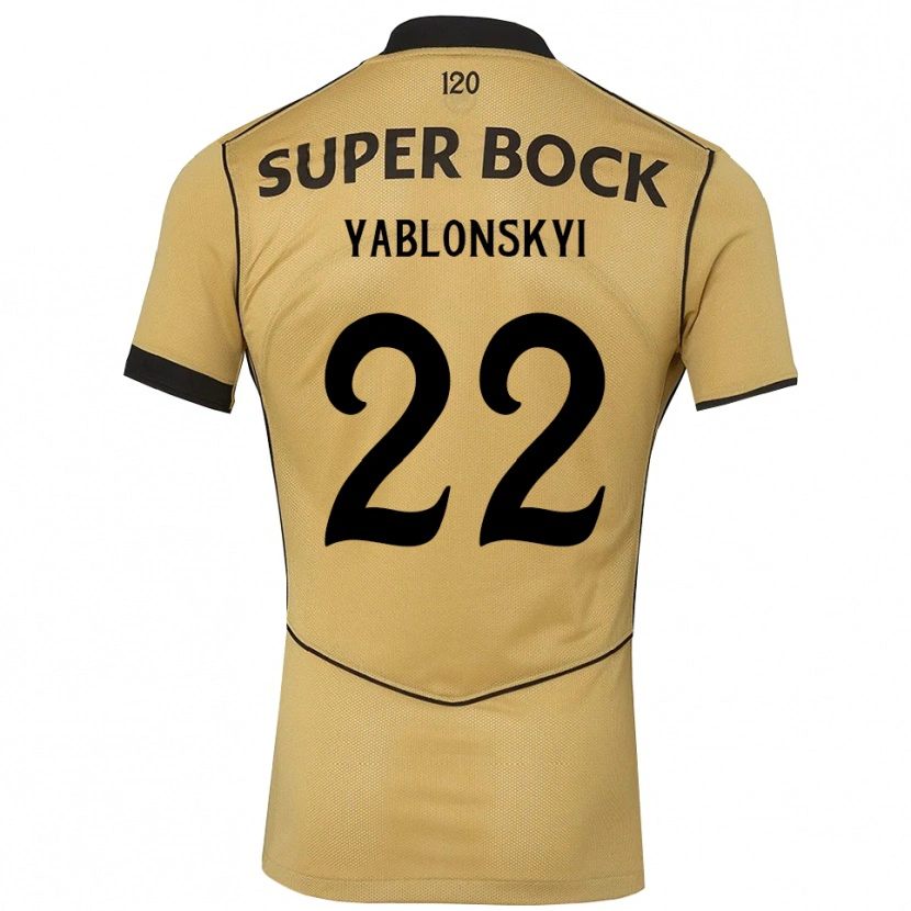 Danxen Kinder Ilya Yablonskyi #22 Goldgelb Schwarz Auswärtstrikot Trikot 2026/27 T-Shirt Österreich