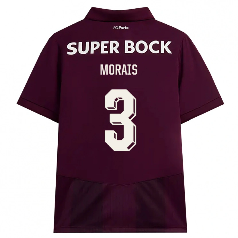 Danxen Kinder Rodrigo Morais #3 Burgund Weiß Auswärtstrikot Trikot 2026/27 T-Shirt Österreich