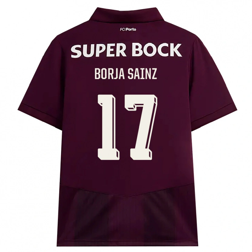 Danxen Kinder Borja Sainz #17 Burgund Weiß Auswärtstrikot Trikot 2026/27 T-Shirt Österreich