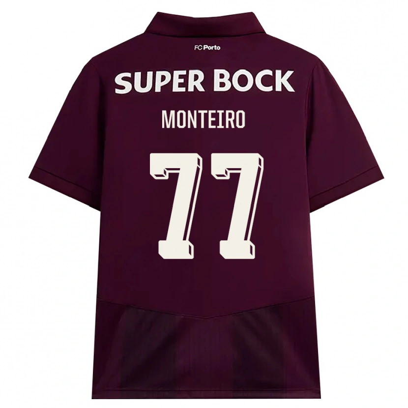 Danxen Kinder Rui Monteiro #77 Burgund Weiß Auswärtstrikot Trikot 2026/27 T-Shirt Österreich