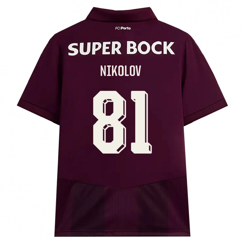 Danxen Kinder Antoni Nikolov #81 Burgund Weiß Auswärtstrikot Trikot 2026/27 T-Shirt Österreich