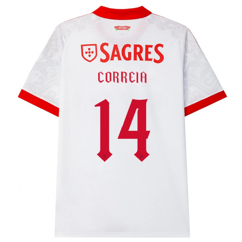 Danxen Kinder Rúben Correia #14 Weiß Rot Gelb Auswärtstrikot Trikot 2026/27 T-Shirt Österreich