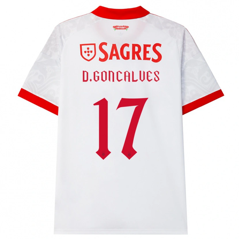 Danxen Kinder Diogo Goncalves #17 Weiß Rot Gelb Auswärtstrikot Trikot 2026/27 T-Shirt Österreich