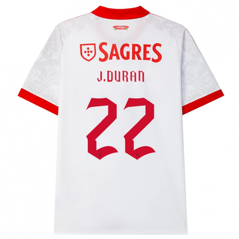 Danxen Kinder Jhon Durán #22 Weiß Rot Gelb Auswärtstrikot Trikot 2026/27 T-Shirt Österreich