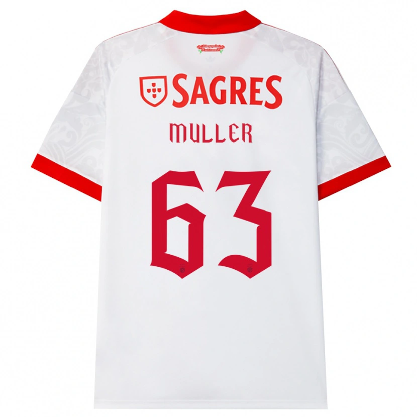 Danxen Kinder José Müller #63 Weiß Rot Gelb Auswärtstrikot Trikot 2026/27 T-Shirt Österreich