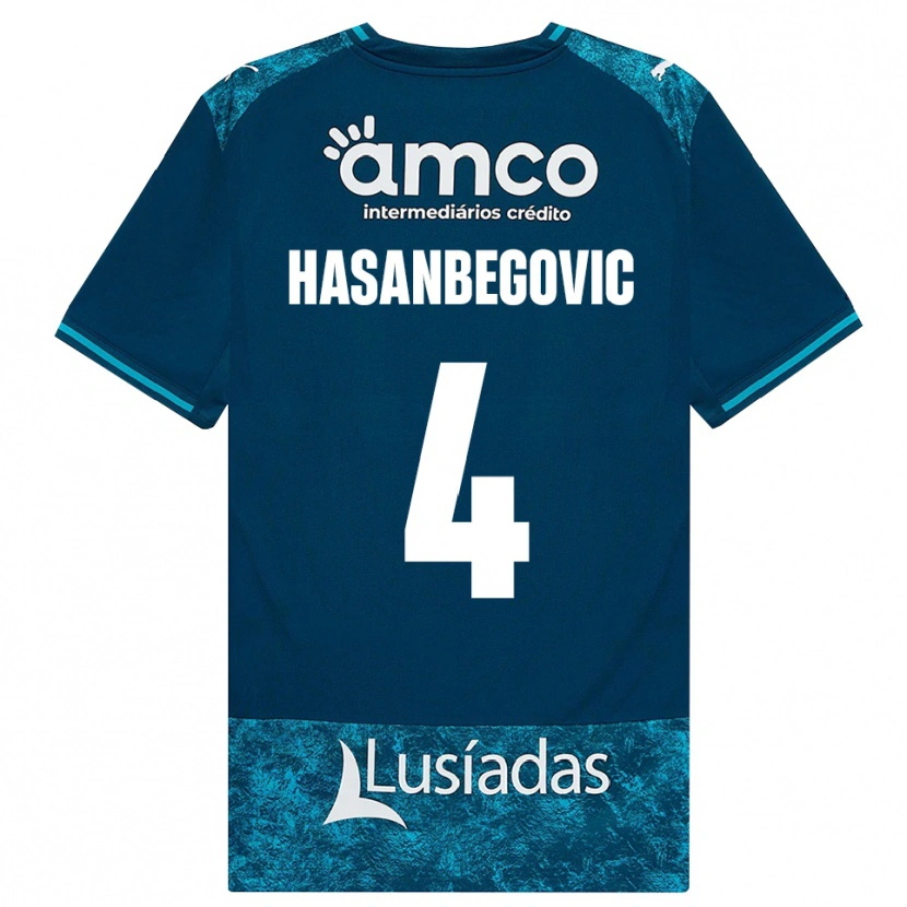 Danxen Kinder Melisa Hasanbegović #4 Dunkelschiefergrau Mitteltuerkis Auswärtstrikot Trikot 2026/27 T-Shirt Österreich