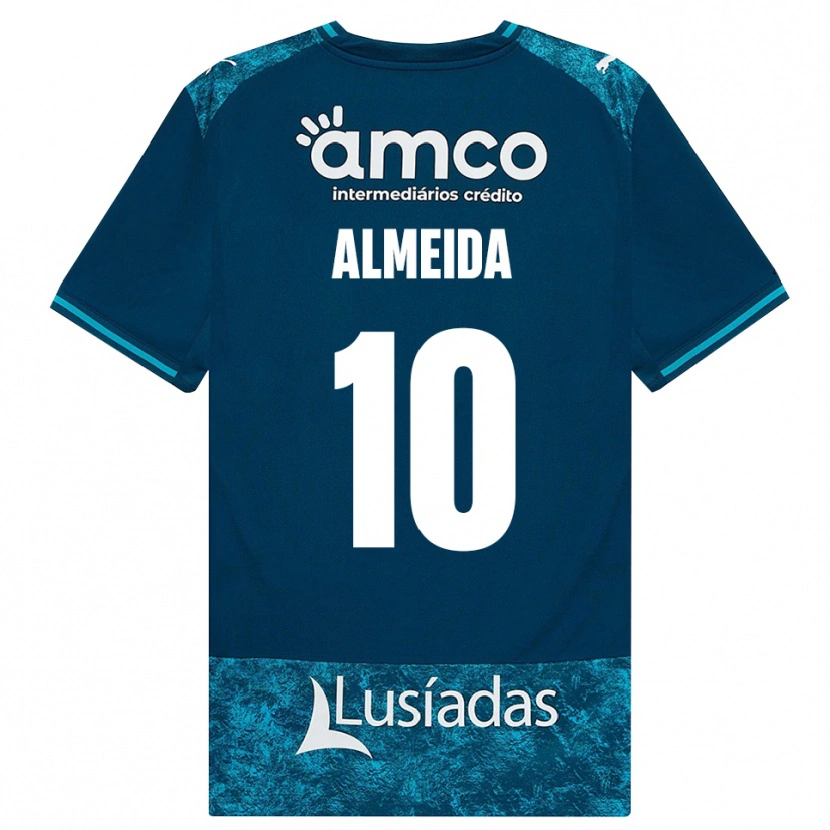 Danxen Kinder Vitória Almeida #10 Dunkelschiefergrau Mitteltuerkis Auswärtstrikot Trikot 2026/27 T-Shirt Österreich
