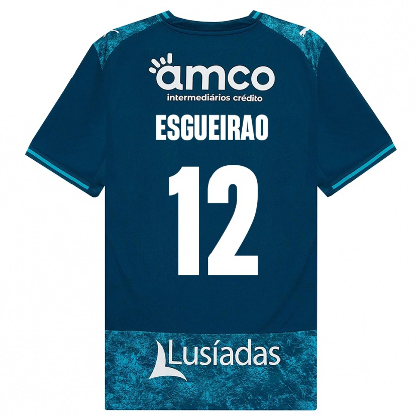 Danxen Kinder Íris Esgueirão #12 Dunkelschiefergrau Mitteltuerkis Auswärtstrikot Trikot 2026/27 T-Shirt Österreich
