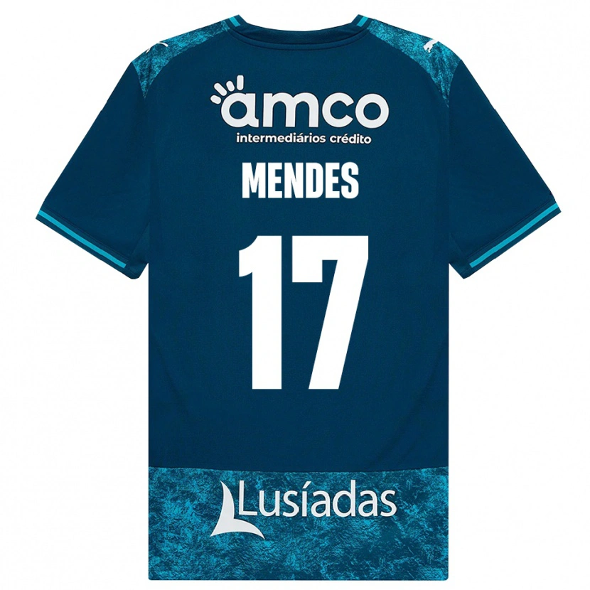 Danxen Kinder Joe Mendes #17 Dunkelschiefergrau Mitteltuerkis Auswärtstrikot Trikot 2026/27 T-Shirt Österreich