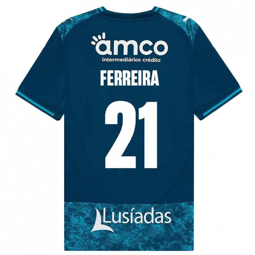 Danxen Kinder Ana Carolina Ferreira #21 Dunkelschiefergrau Mitteltuerkis Auswärtstrikot Trikot 2026/27 T-Shirt Österreich