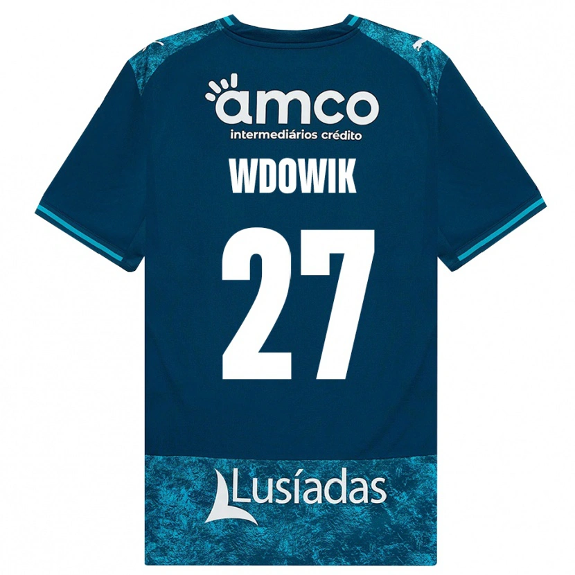 Danxen Kinder Bartlomiej Wdowik #27 Dunkelschiefergrau Mitteltuerkis Auswärtstrikot Trikot 2026/27 T-Shirt Österreich
