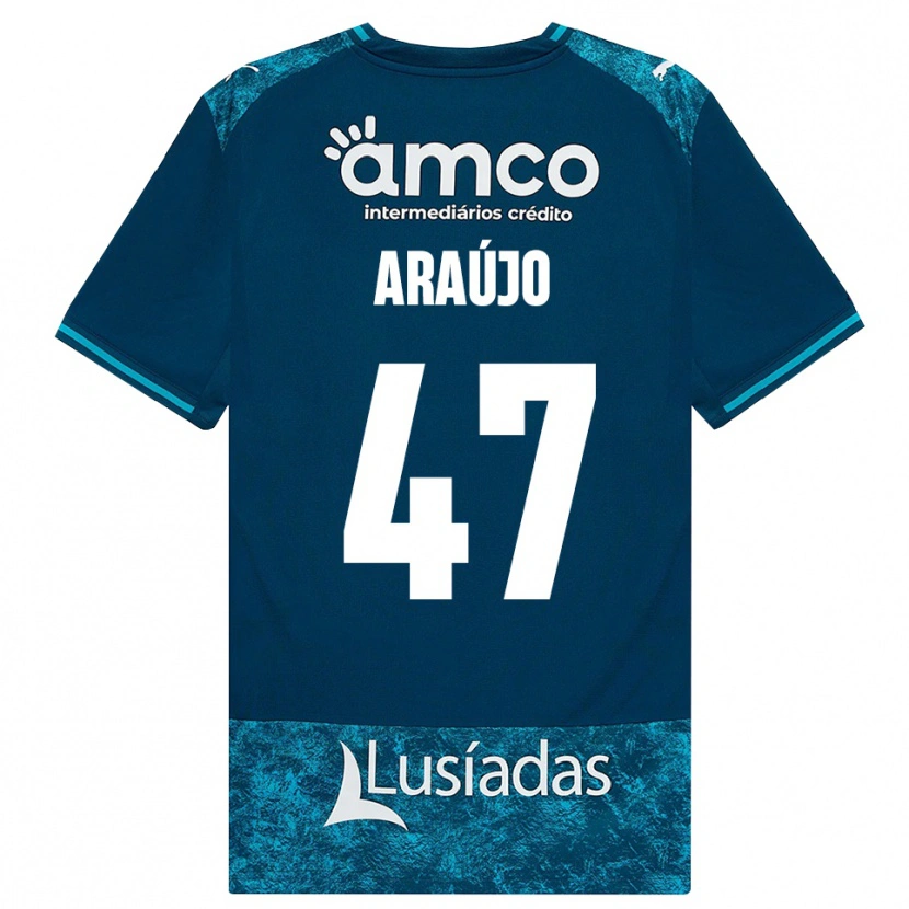 Danxen Kinder Matheus Araújo #47 Dunkelschiefergrau Mitteltuerkis Auswärtstrikot Trikot 2026/27 T-Shirt Österreich
