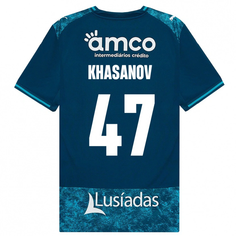 Danxen Kinder Sadriddin Khasanov #47 Dunkelschiefergrau Mitteltuerkis Auswärtstrikot Trikot 2026/27 T-Shirt Österreich
