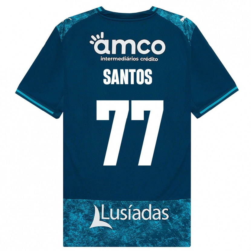 Danxen Kinder Edu Santos #77 Dunkelschiefergrau Mitteltuerkis Auswärtstrikot Trikot 2026/27 T-Shirt Österreich